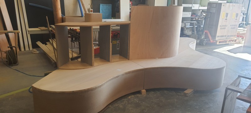 fabrication banquette à l'atelier