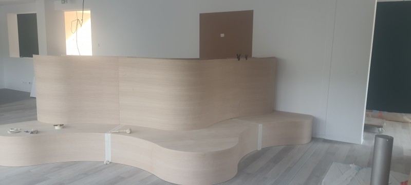 banquette en cour de montage