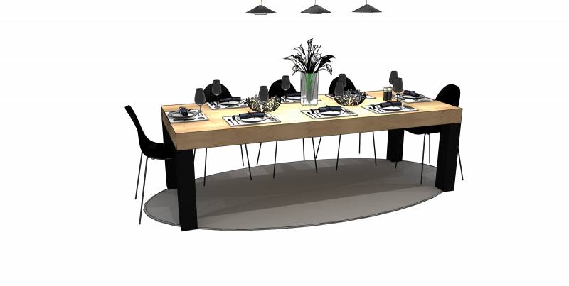 pied de table à manger droit