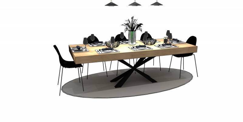 pied table a manger en croix